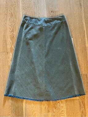Talbots Petites size 14 Olive A-Line Skirt Frayed Hem and Subtle Texture used
